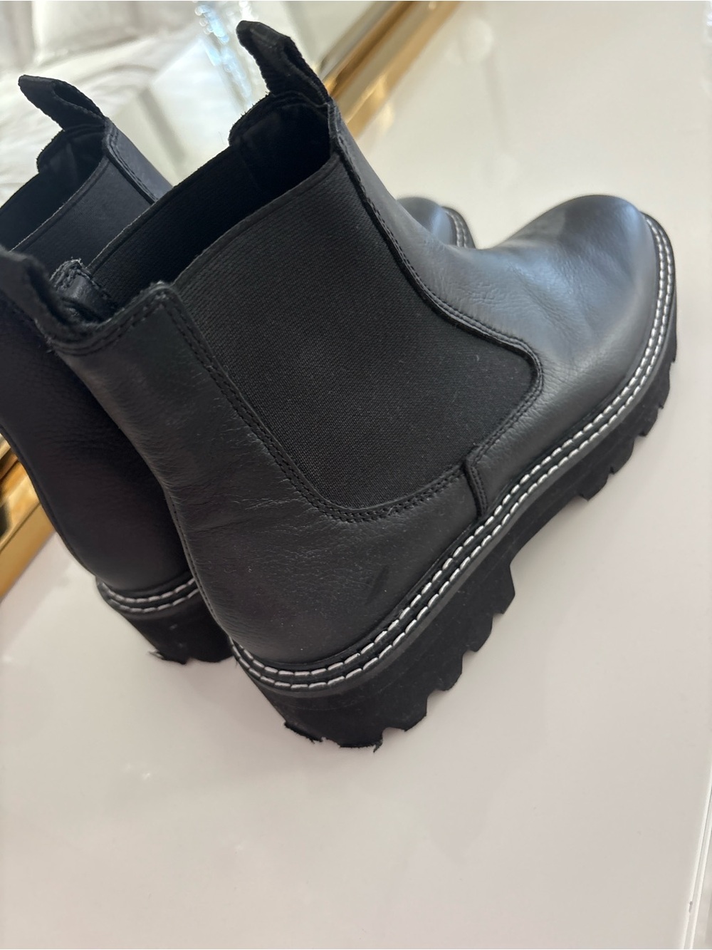 Dolce Vita Black Chelsea Lug Ankle Boots